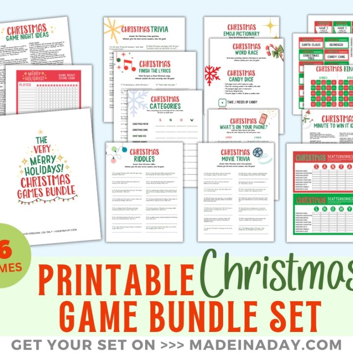 Image for Printable Christmas Games Bundle Set