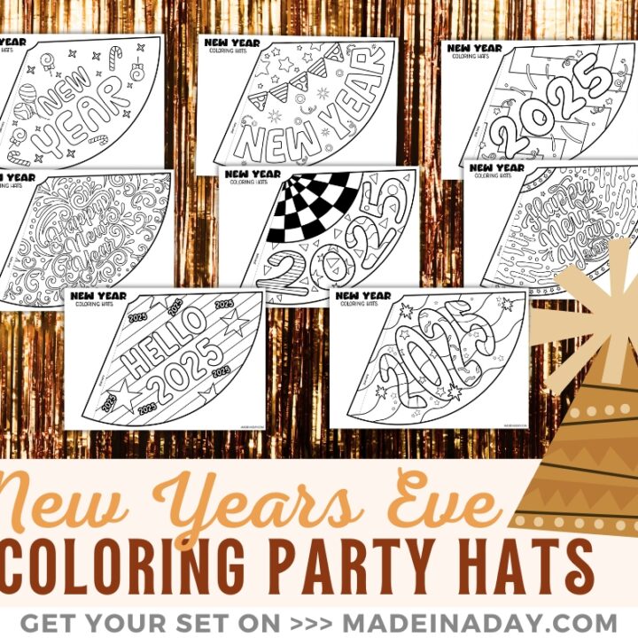 Image for Printable New Years Party Hats