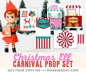 Christmas Elf Paper Props Carnival Scene