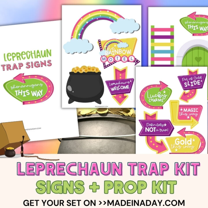 Image for Printable Leprechaun Trap Kit Signs