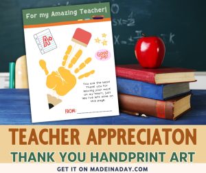 Handprint Thank You Card for Teacher