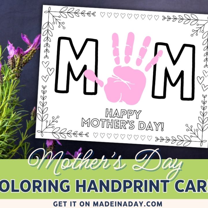 Image for Mothers Day Coloring Page Handprint Art