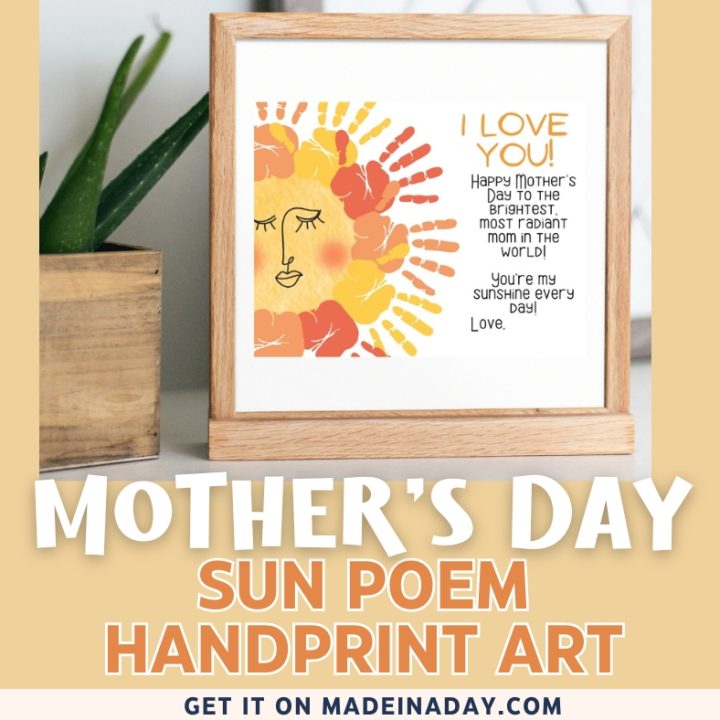Image for Sun Poem Handprint Art for Mothers Day