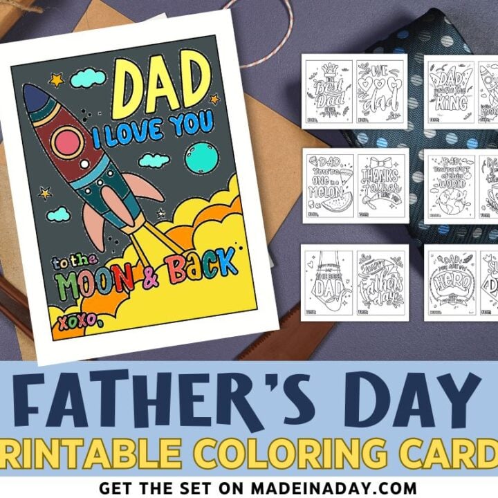Image for Coloring Fathers Day Card Set