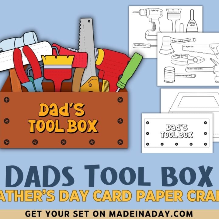 Image for Dads Tool Box Card Paper Craft