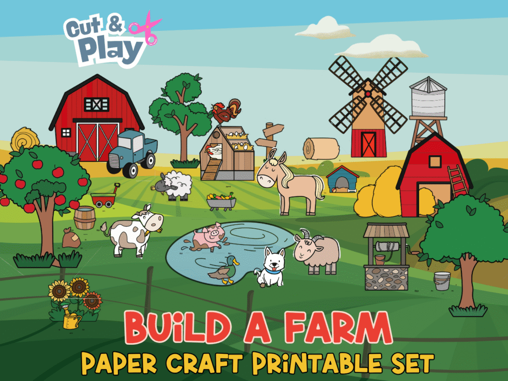 Printable Play Farm Paper Craft Set