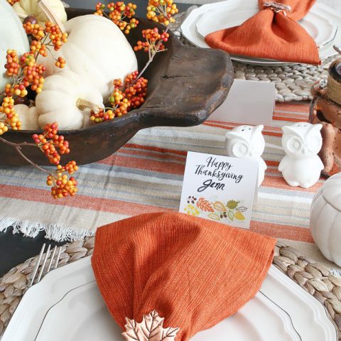 Image for Thanksgiving Tablescape and Free Printable Thanksgiving Place Cards