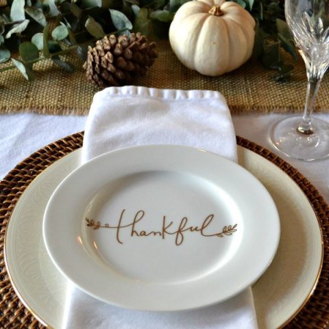 Image for Elegant Thanksgiving Table Setting with White Pumpkins