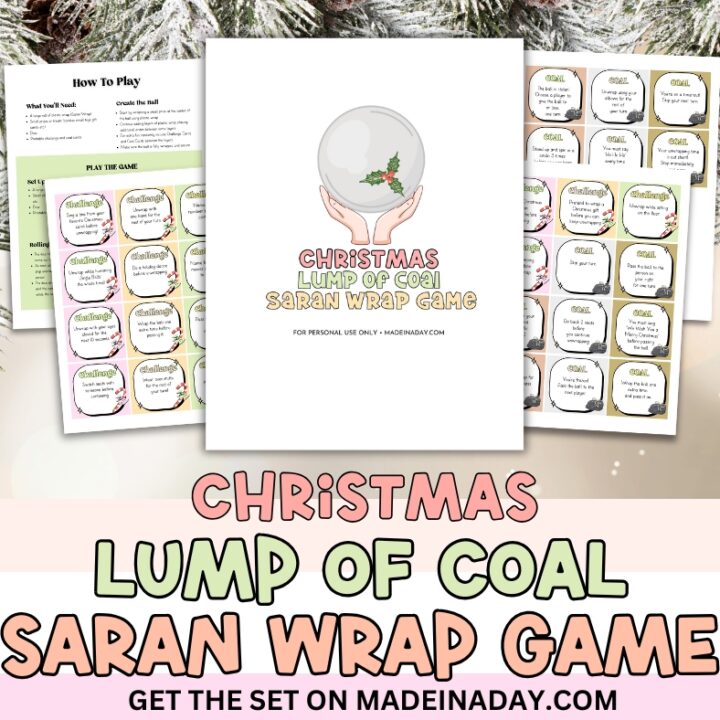 Image for Printable Lump of Coal Saran Wrap Game