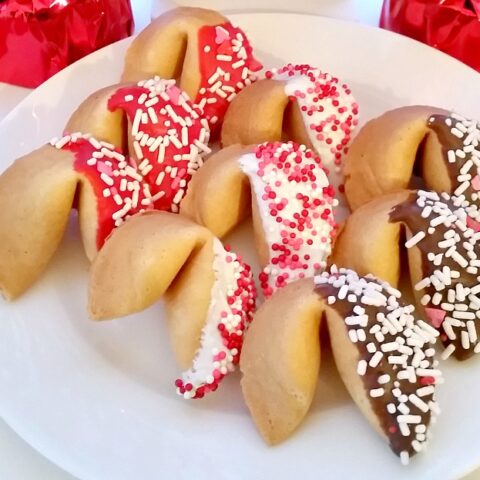Image for Chocolate Dipped Valentine Fortune Cookies