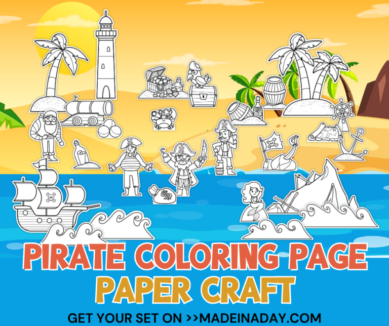 Pirate Coloring Page Paper Craft