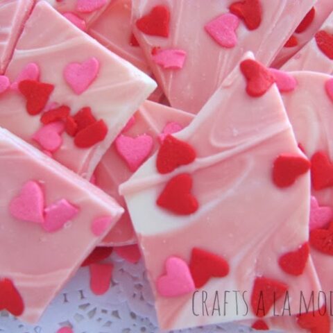 Image for Pink Chocolate Bark Candy and Strawberry Ice Cream -    Crafts a la mode