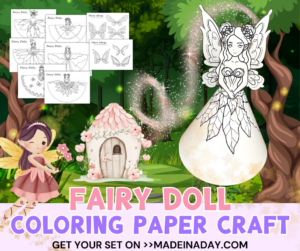 Fairy Doll Coloring Paper Craft