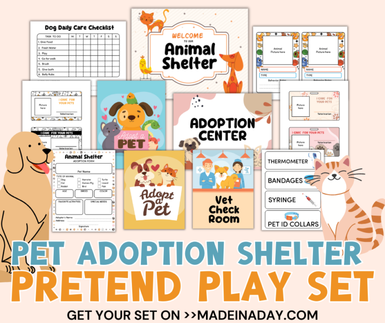 Pet Adoption Shelter Pretend Play Set