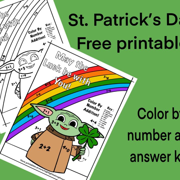 Image for St. Patrick’s Day Baby Yoda Color By Number