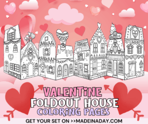 Valentine Foldout House Coloring Pages