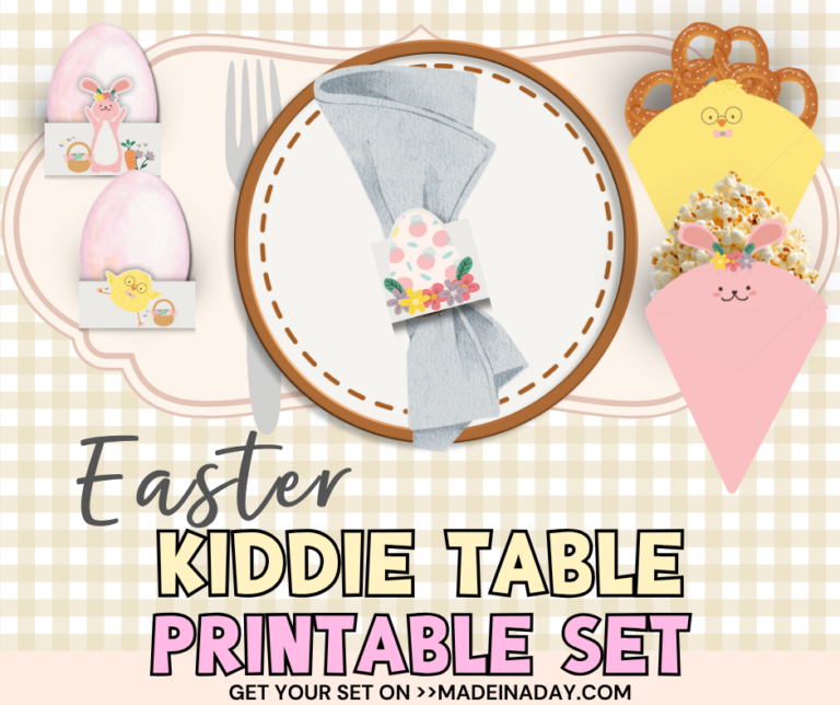 Printable Easter Kiddie Table Set