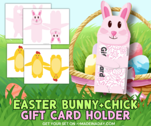 Easter Bunny Gift Card Holder Set