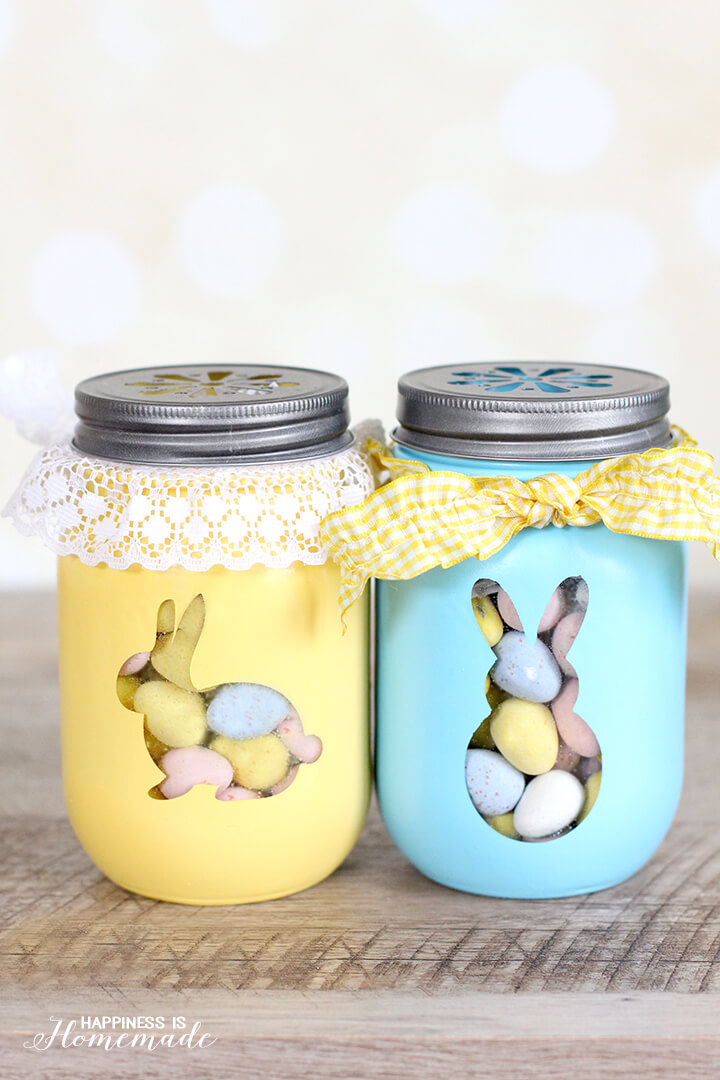 Image for Easy Easter Craft: Easter Bunny Mason Jars