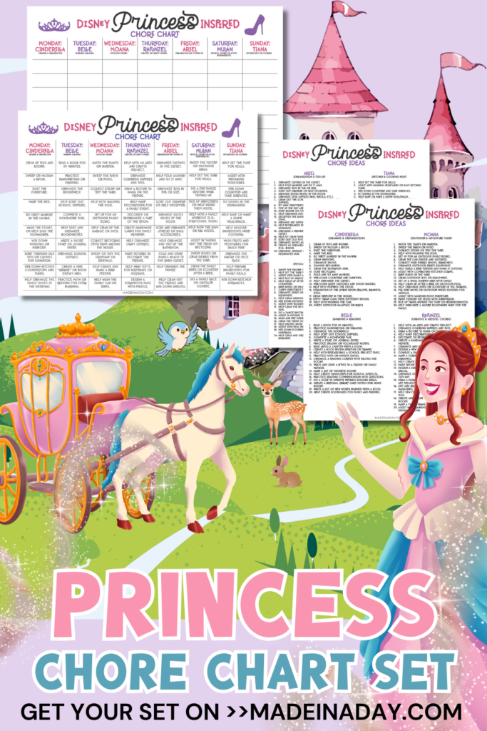 Sweet Printable Princess Chore Chart Set 