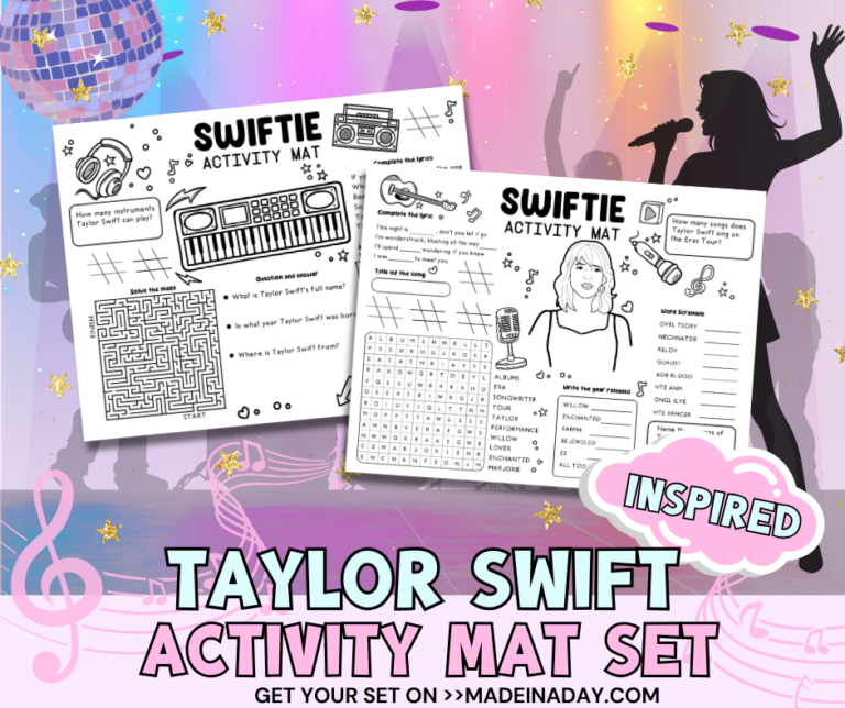 Taylor Swift Inspired Activity Mat Set