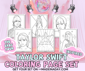 Taylor Swift Coloring Page Set