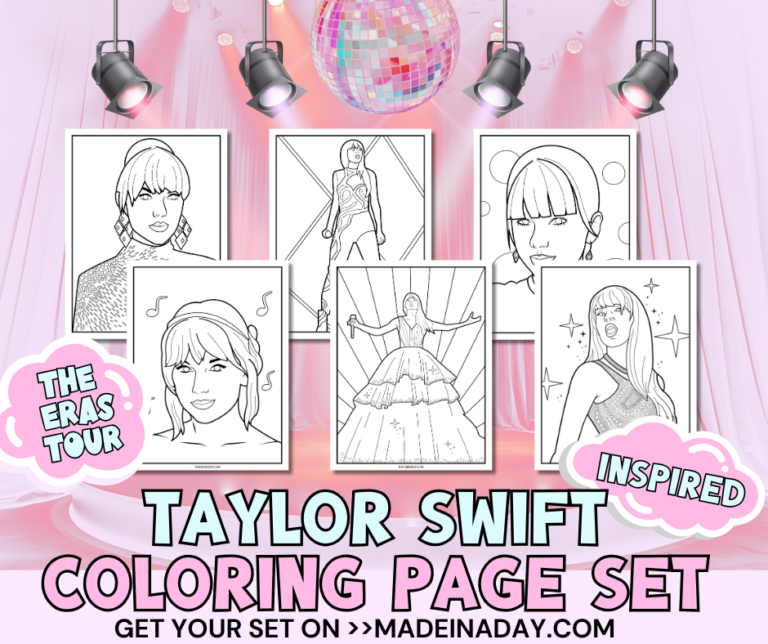 Taylor Swift Coloring Page Set