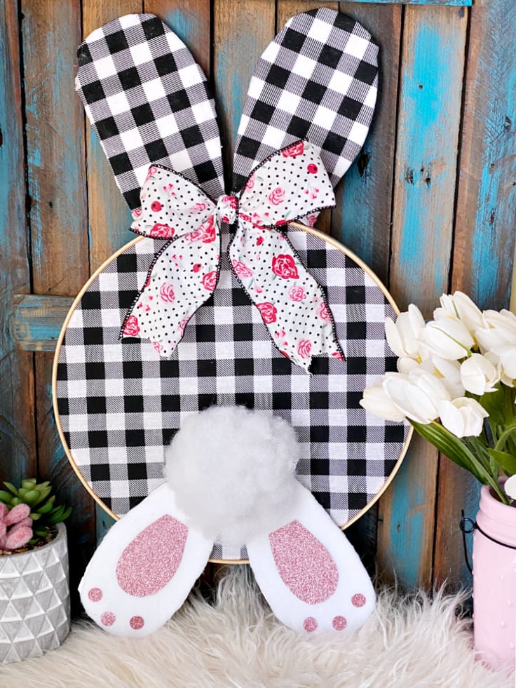Image for How To Make A Spring Embroidery Hoop Bunny Door Hanger