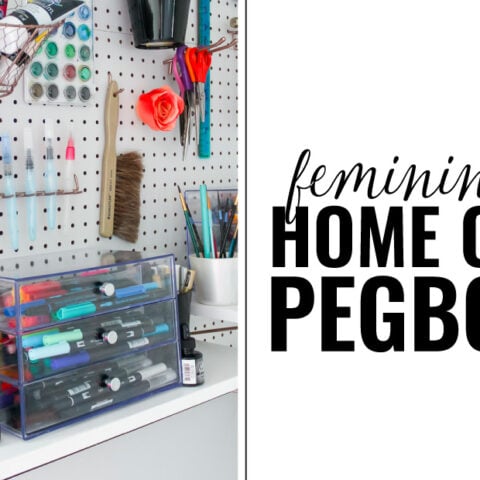 Image for Feminine Home Office DIY Pegboard