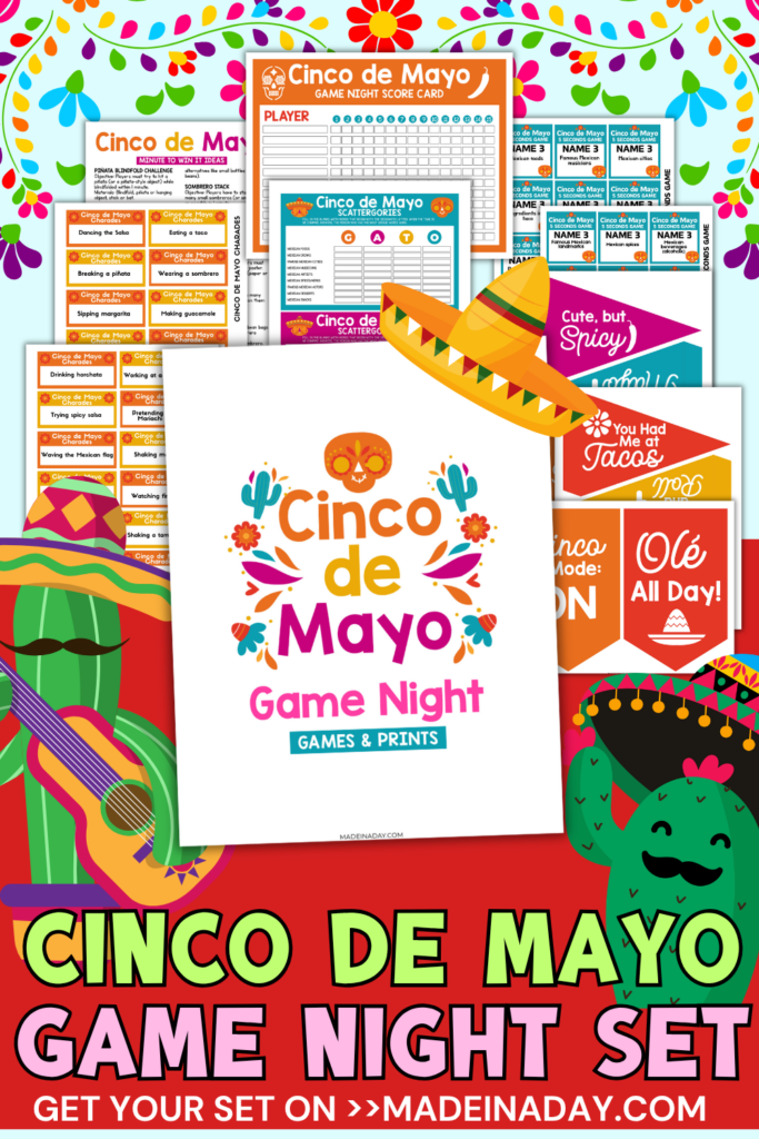 Cinco De Mayo Printable Games Set for Parties