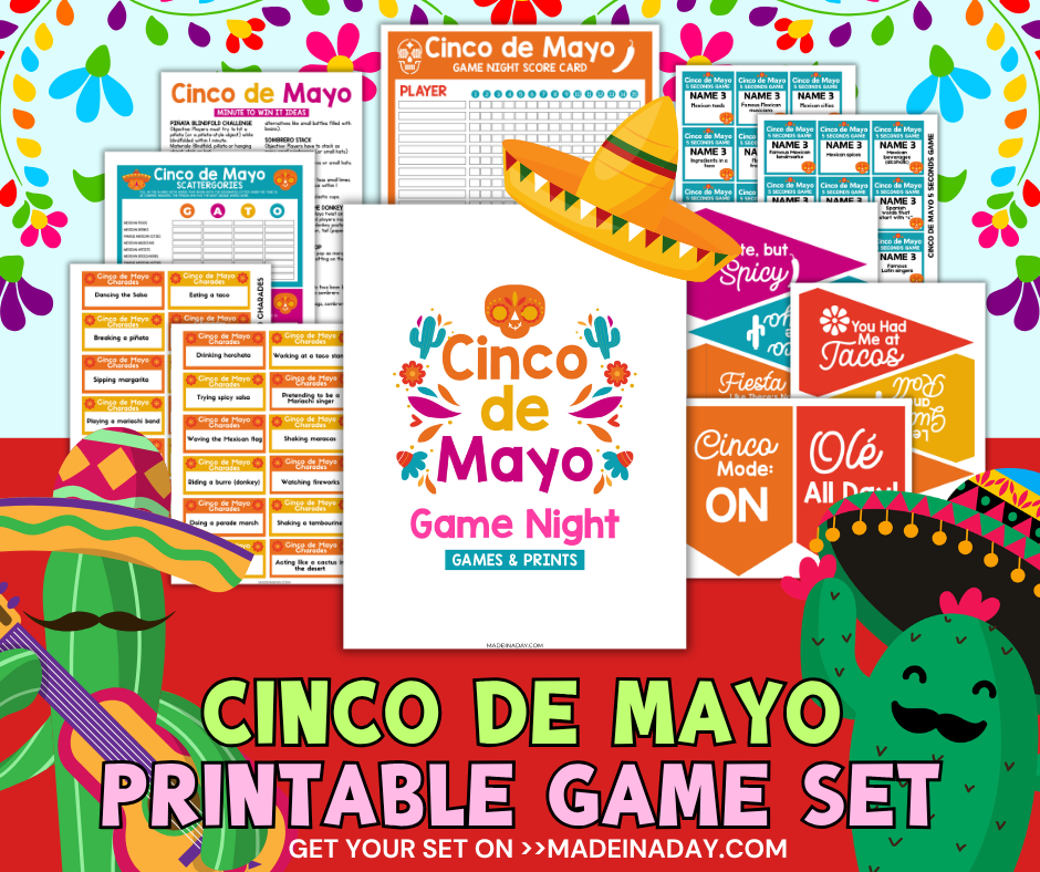 Cinco De Mayo Printable Games Set
