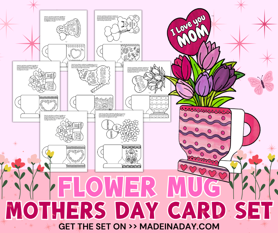 Flower Mug Mothers Day Cards