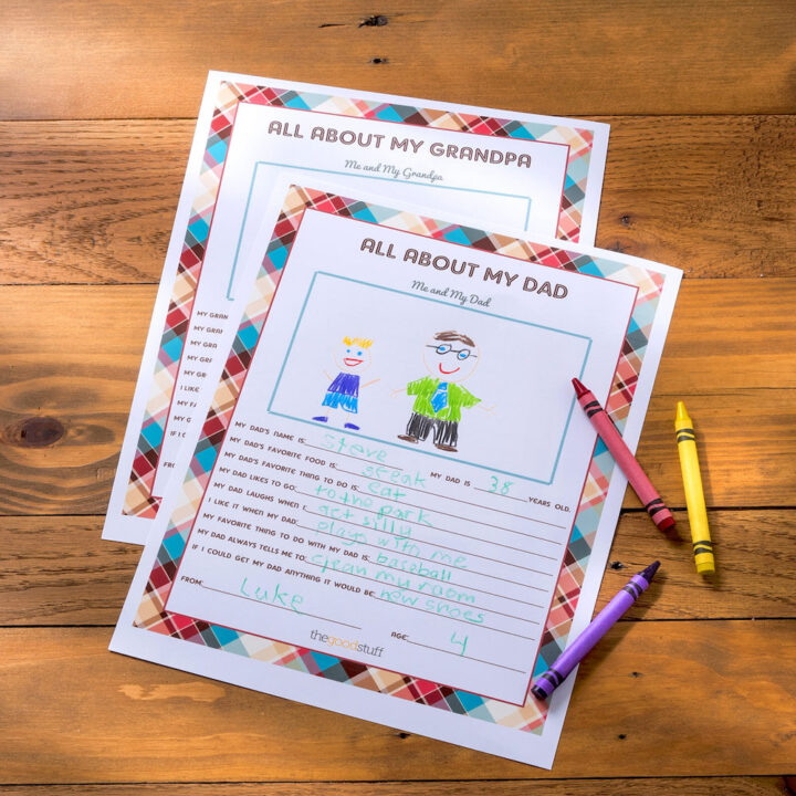 Image for All About My Dad Printable Sheet (Grandpa Too!)