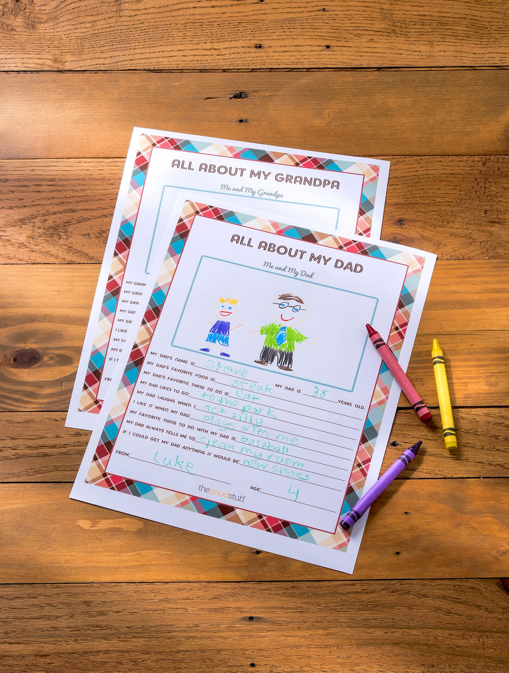 Image for All About My Dad Printable Sheet (Grandpa Too!)