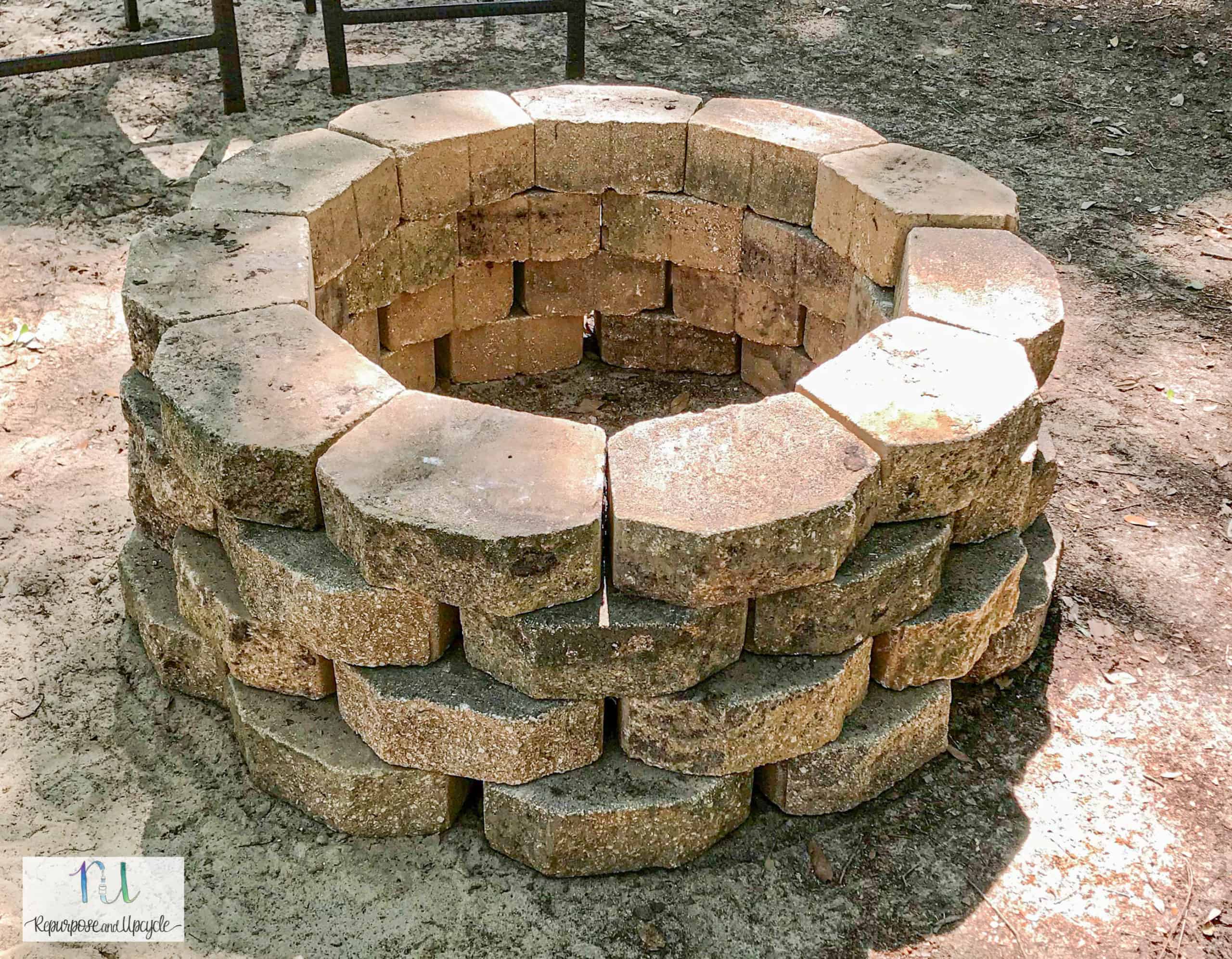 Image for How to Build a Simple Concrete Paver Fire Pit in about One Hour