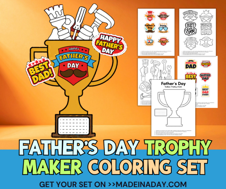 Fathers Day Trophy Maker Coloring Set
