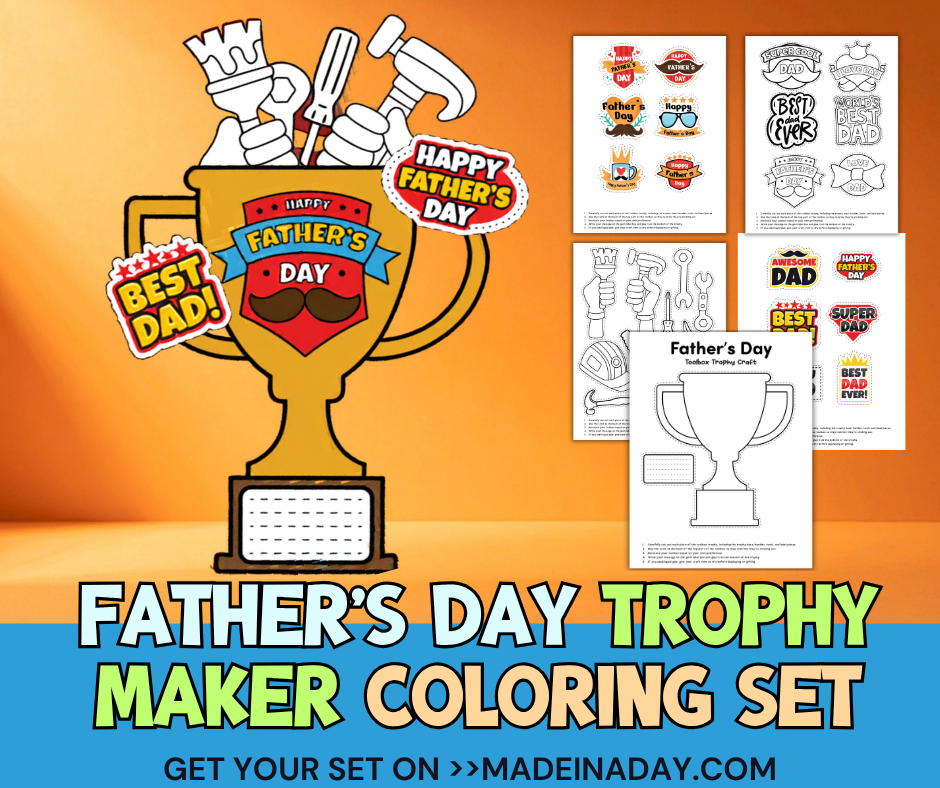 Fathers Day Trophy Maker Coloring Set