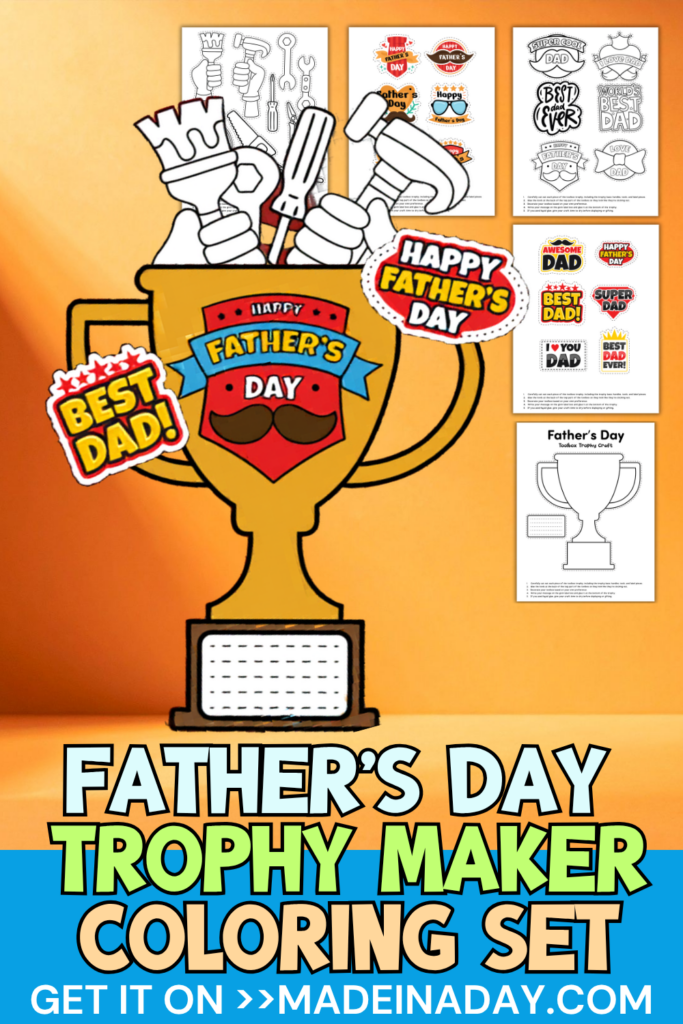 Fathers Day Trophy Maker Coloring Pages