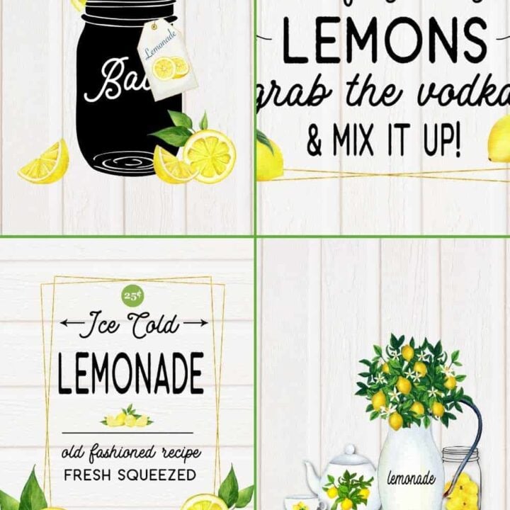 Image for Set of 4 Free Lemon Printables with a Farmhouse Style