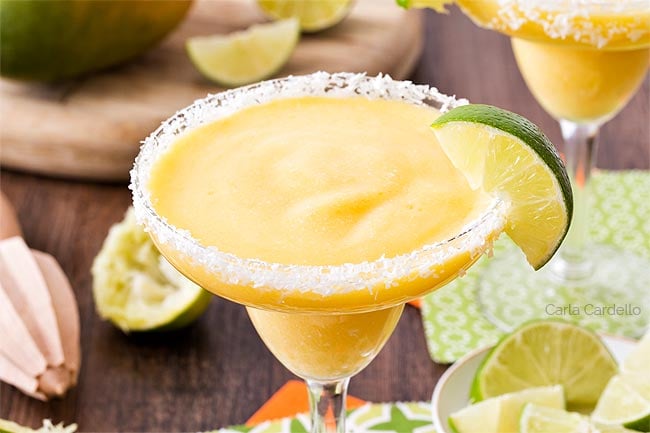 Image for Frozen Mango Margarita Recipe (Tequila and Virgin Margarita)