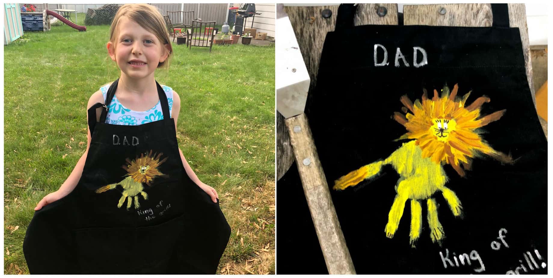 Image for “King Of The Grill” Lion Handprint BBQ Apron