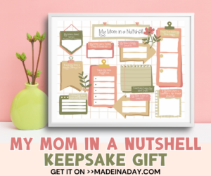 My Mom in a Nutshell Keepsake Gift