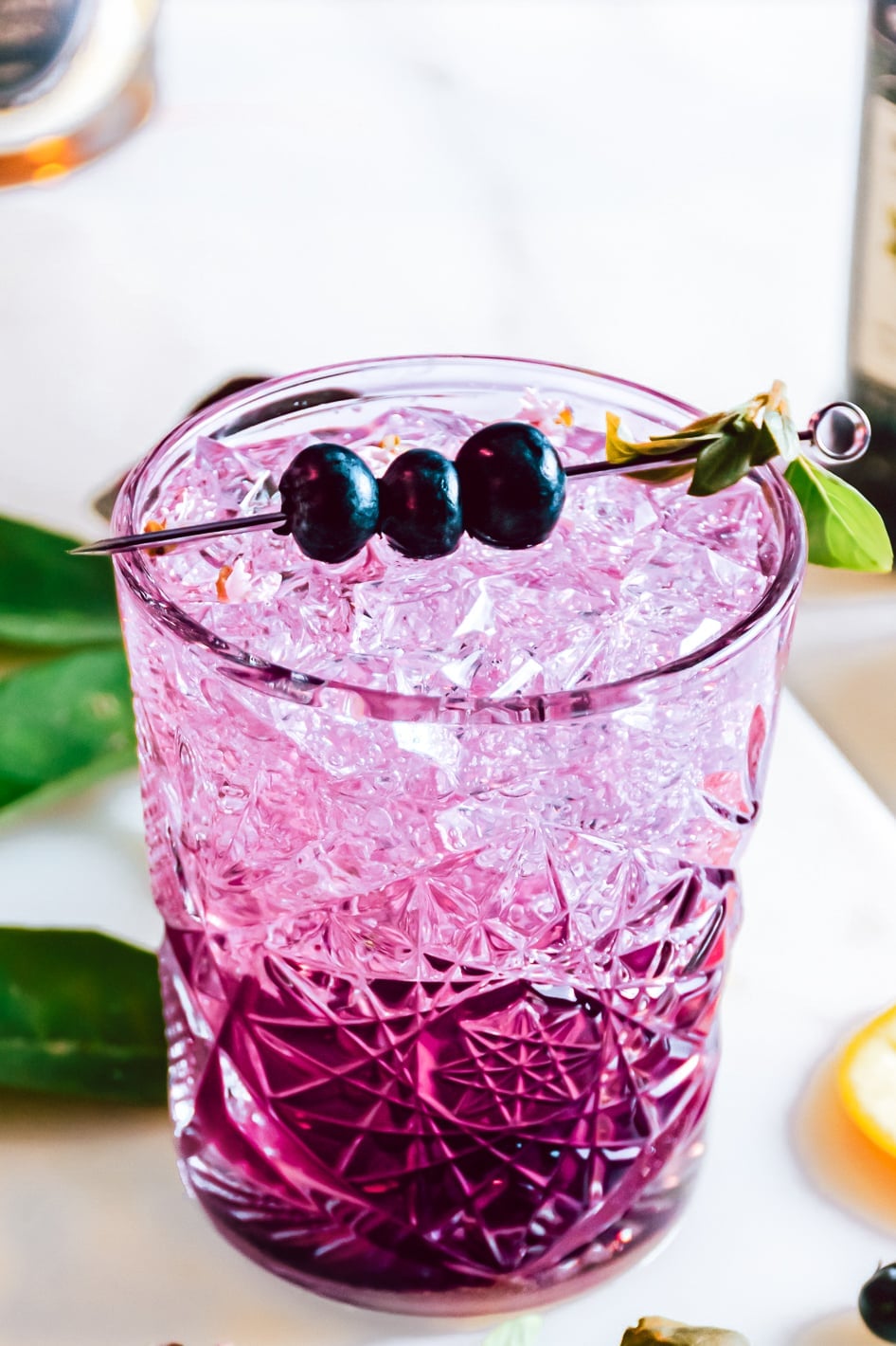Image for Basil Blueberry Whiskey Smash Recipe