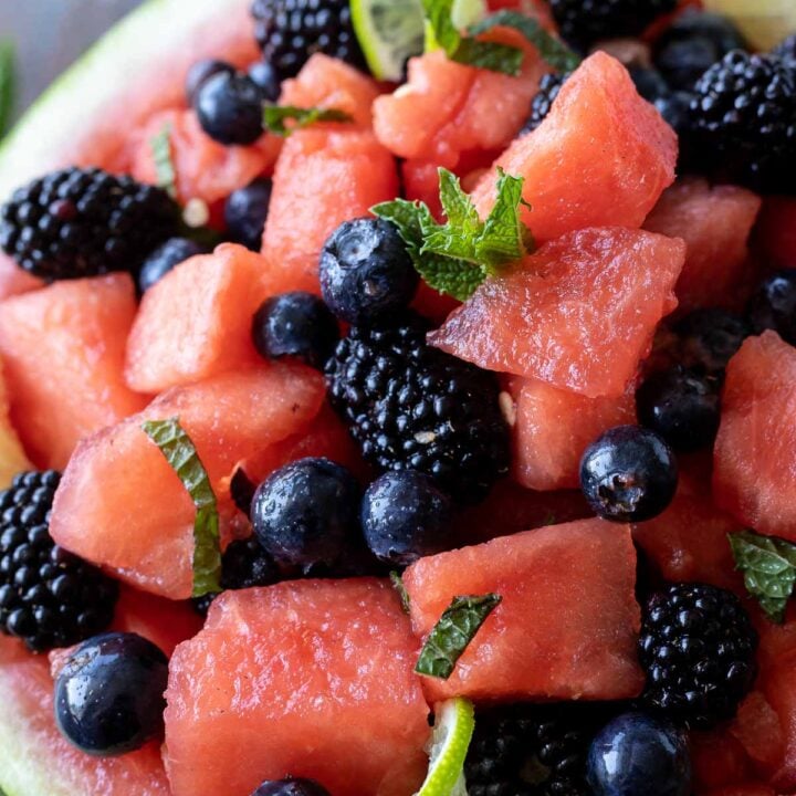 Image for Berry Watermelon Salad with Lime and Mint