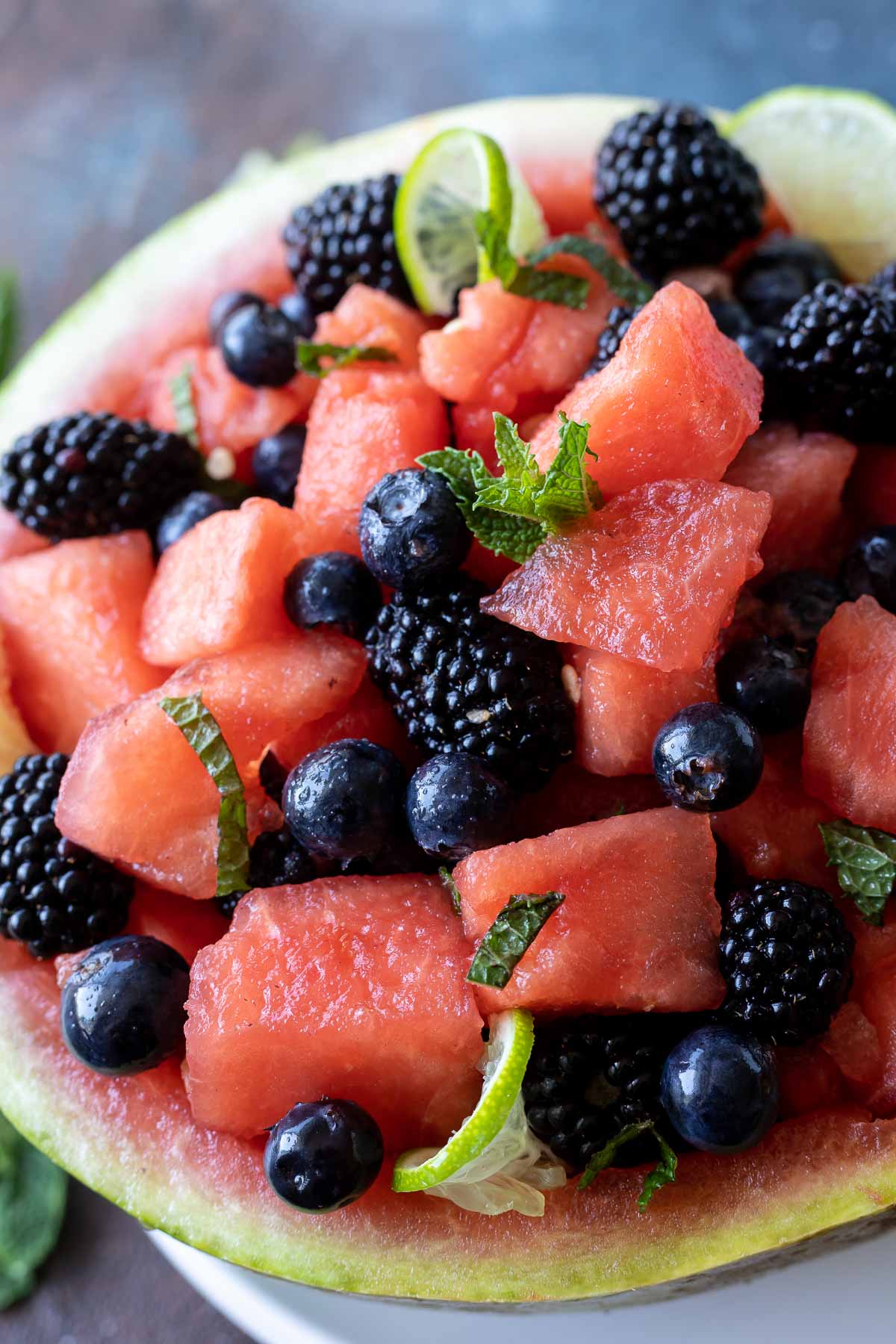 Image for Berry Watermelon Salad with Lime and Mint