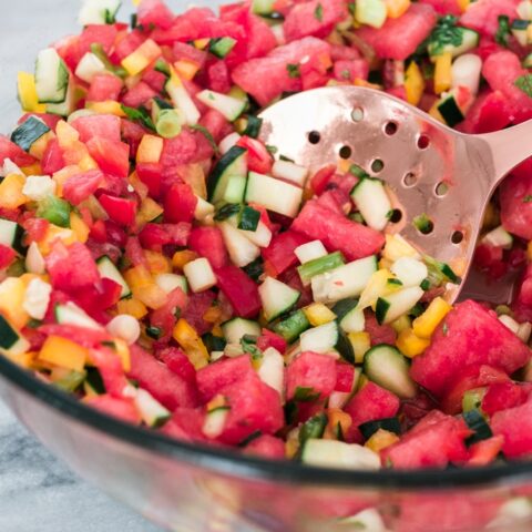 Image for Fresh Watermelon Salsa with Cucumbers and Peppers