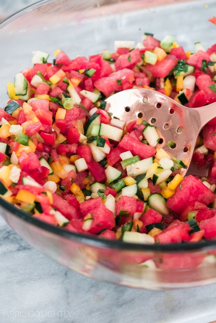 Image for Fresh Watermelon Salsa with Cucumbers and Peppers