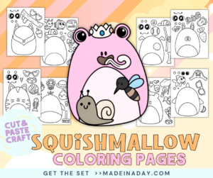 Cut & Paste Squishmallow Coloring Pages