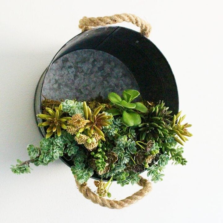 Image for Galvanized Bucket Hanging Succulent Planter