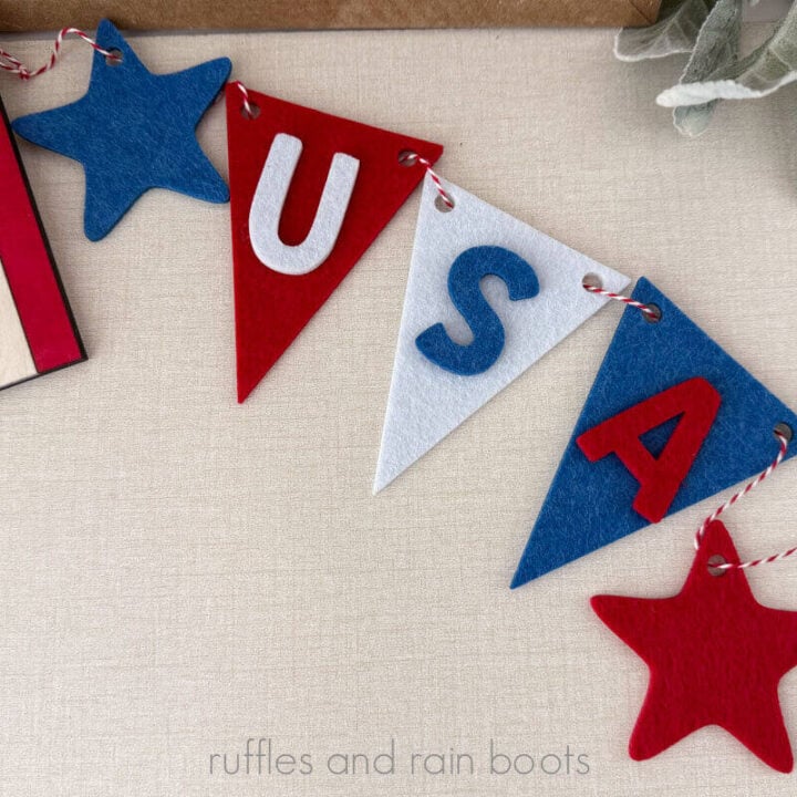 Image for Laser Cut Felt Garland 4th of July